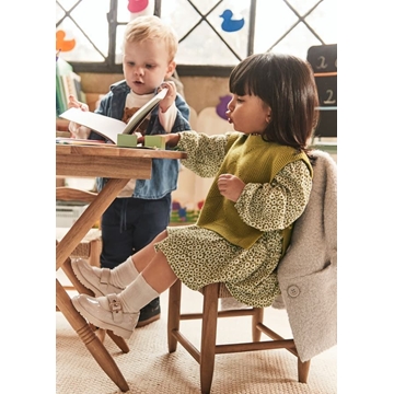 Vestido con chaleco tricot aceite - Imagen 1