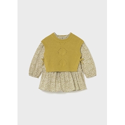 Vestido con chaleco tricot aceite - Imagen 2
