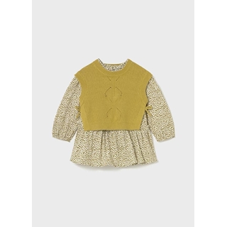 Vestido con chaleco tricot aceite - Imagen 2