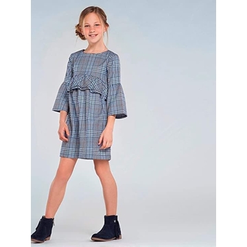 Vestido cuadros azul - Imagen 1