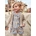 Vestido estampado garbanzo-añil - Imagen 1