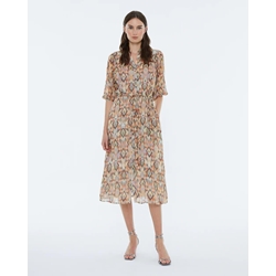 Vestido estampado kaki - Imagen 1