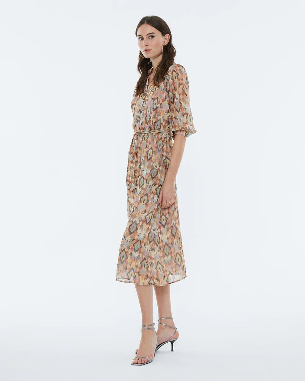 Vestido estampado kaki - Imagen 2