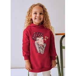 Vestido felpa capucha rojo - Imagen 1