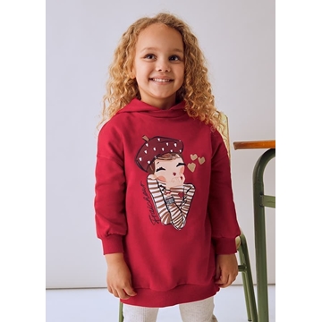 Vestido felpa capucha rojo - Imagen 1