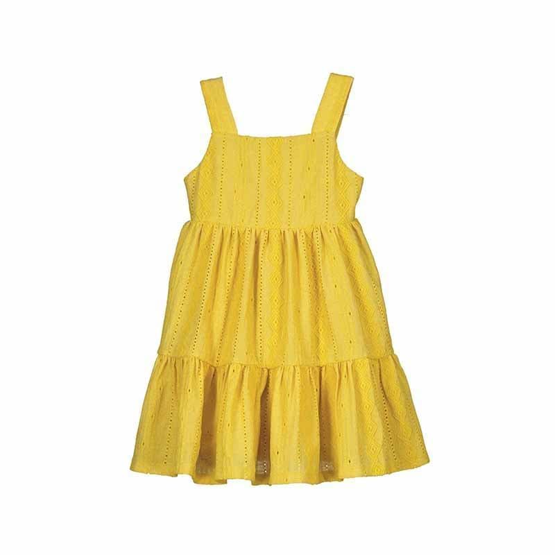 Vestido  perforado miel - Imagen 1