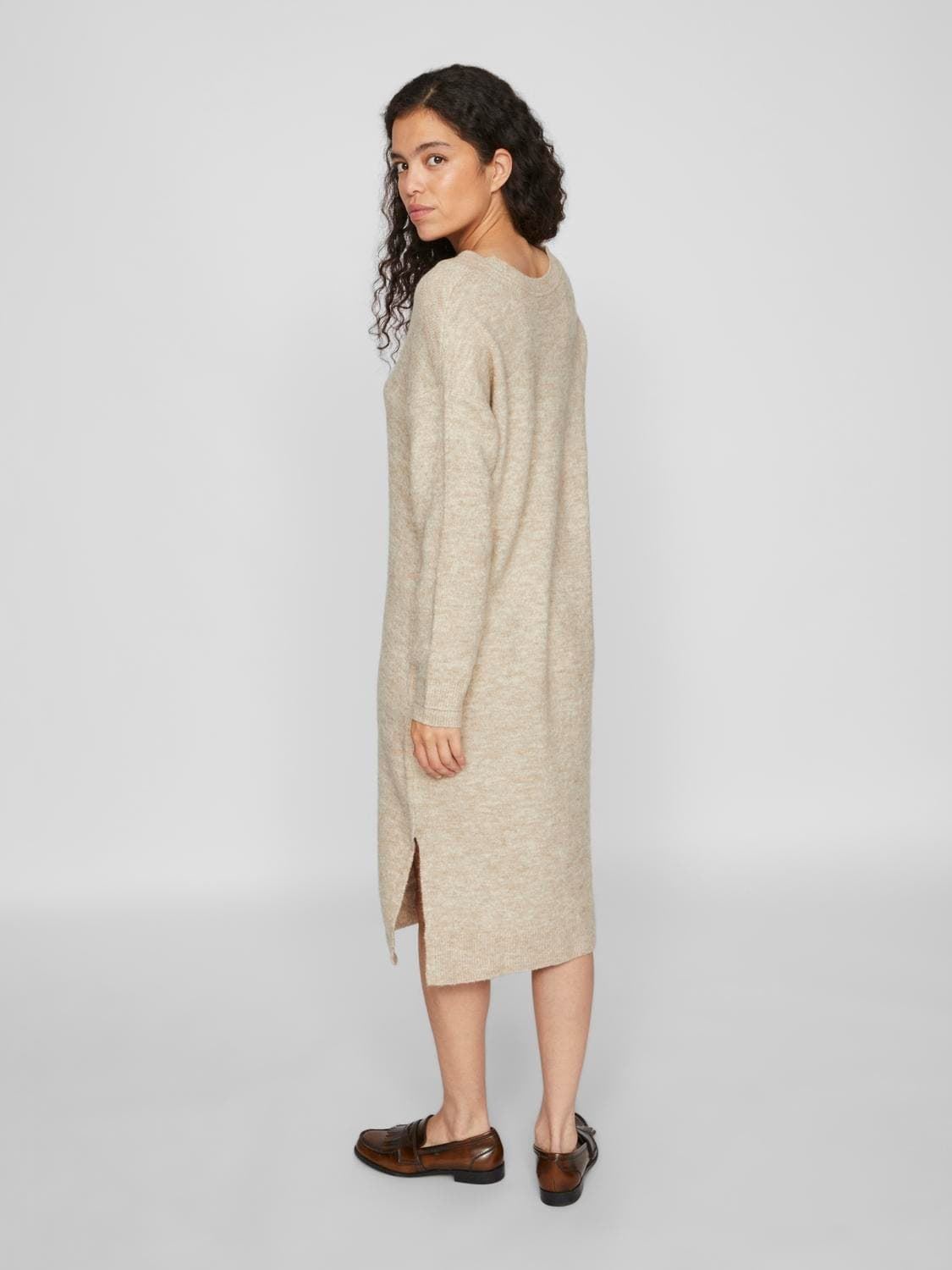 Vestido punto beige vima - Imagen 3