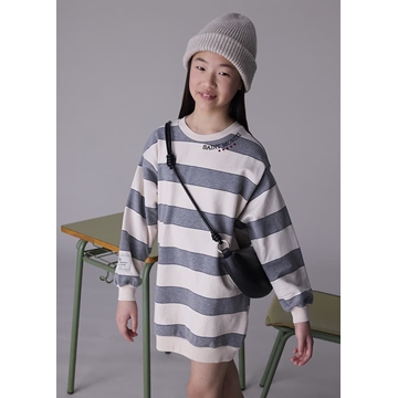 Vestido rayas acero - Imagen 1