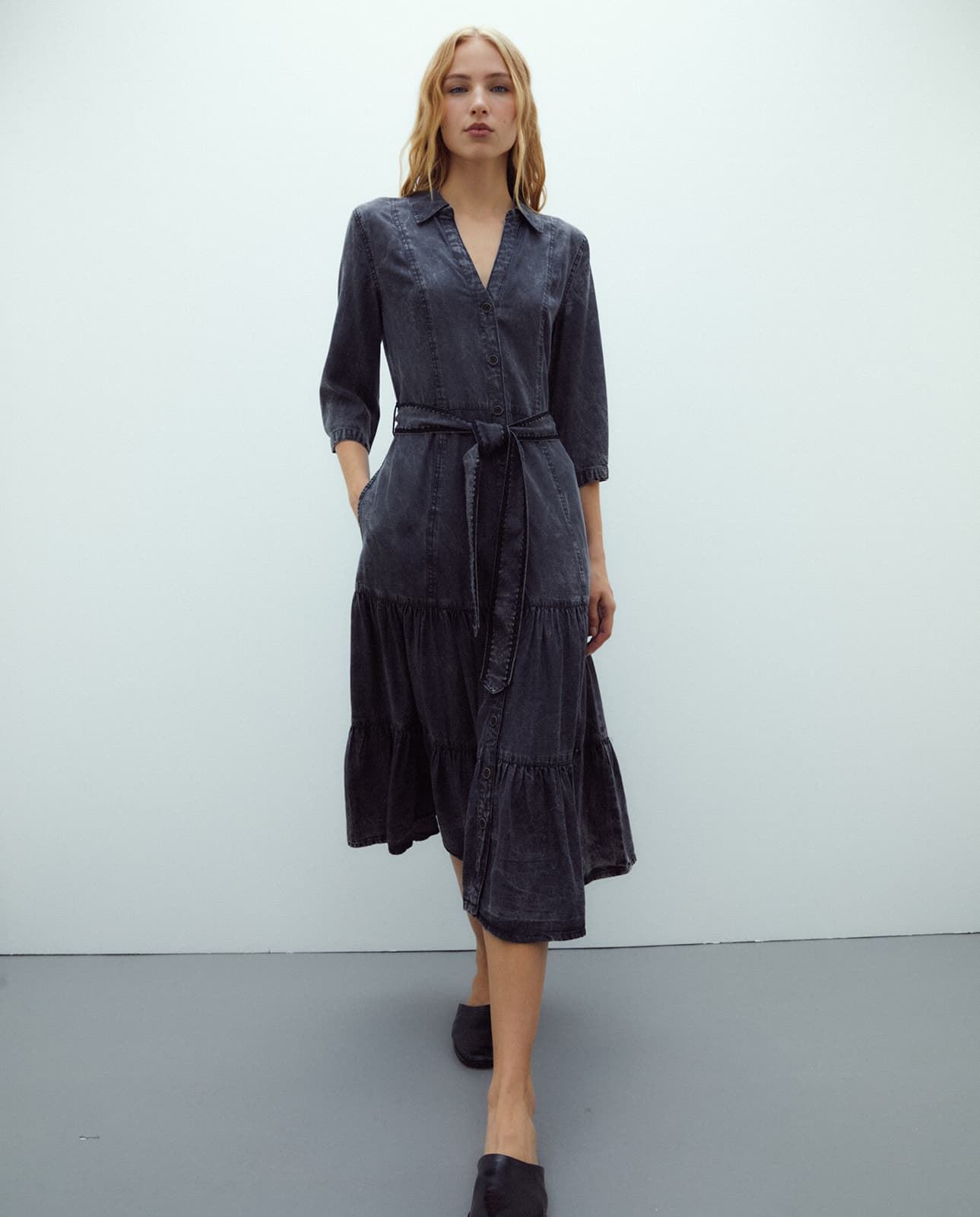 Vestido tejano gris - Imagen 2