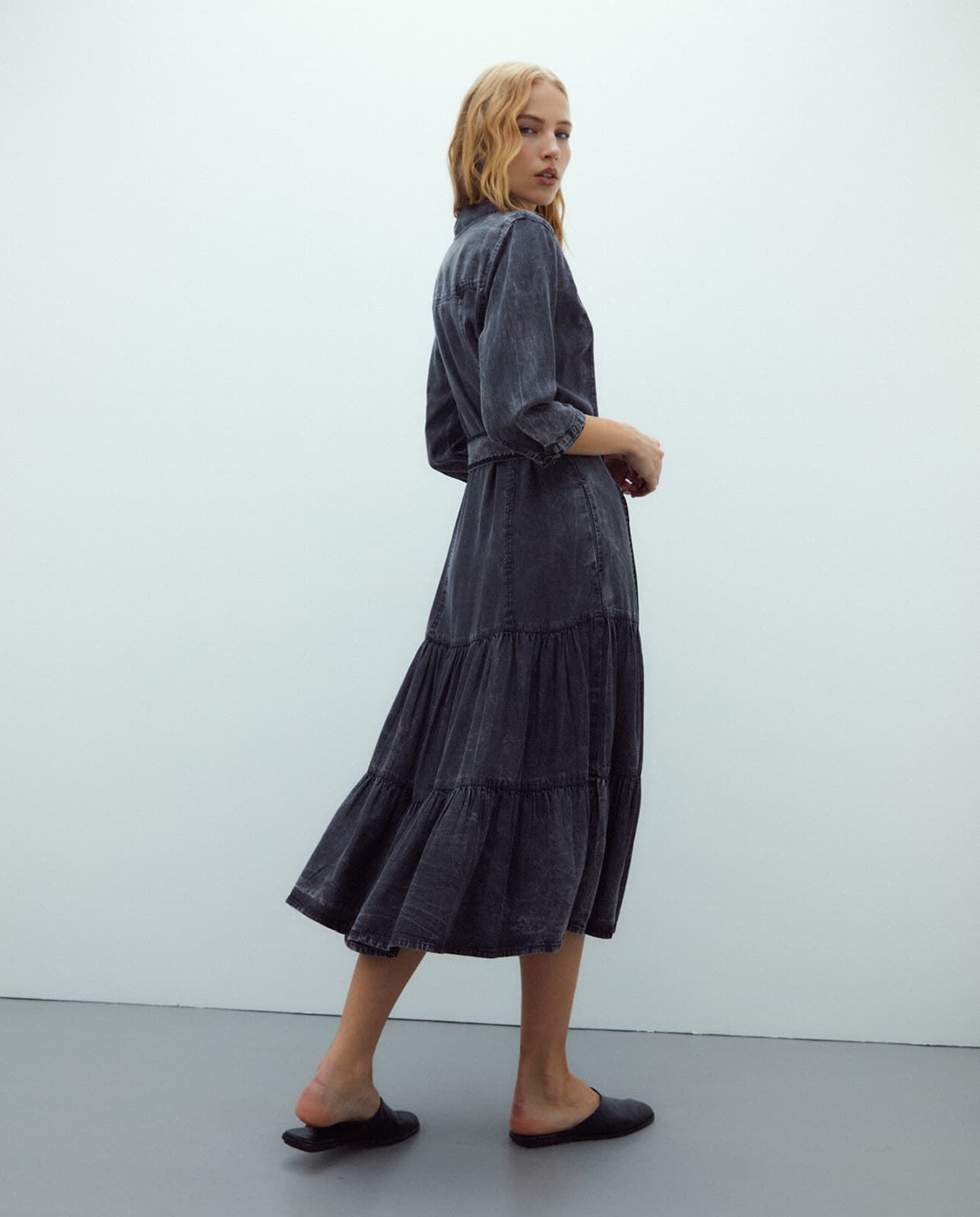 Vestido tejano gris - Imagen 4