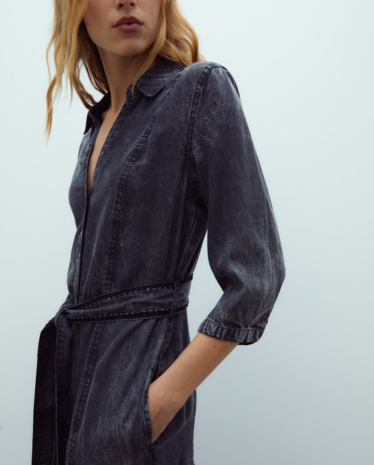 Vestido tejano gris - Imagen 5