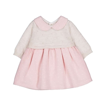 Vestido tricot combinado rosa - Imagen 1