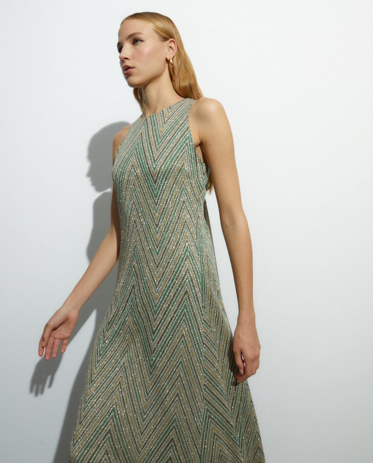 Vestido verde zig-zag - Imagen 3