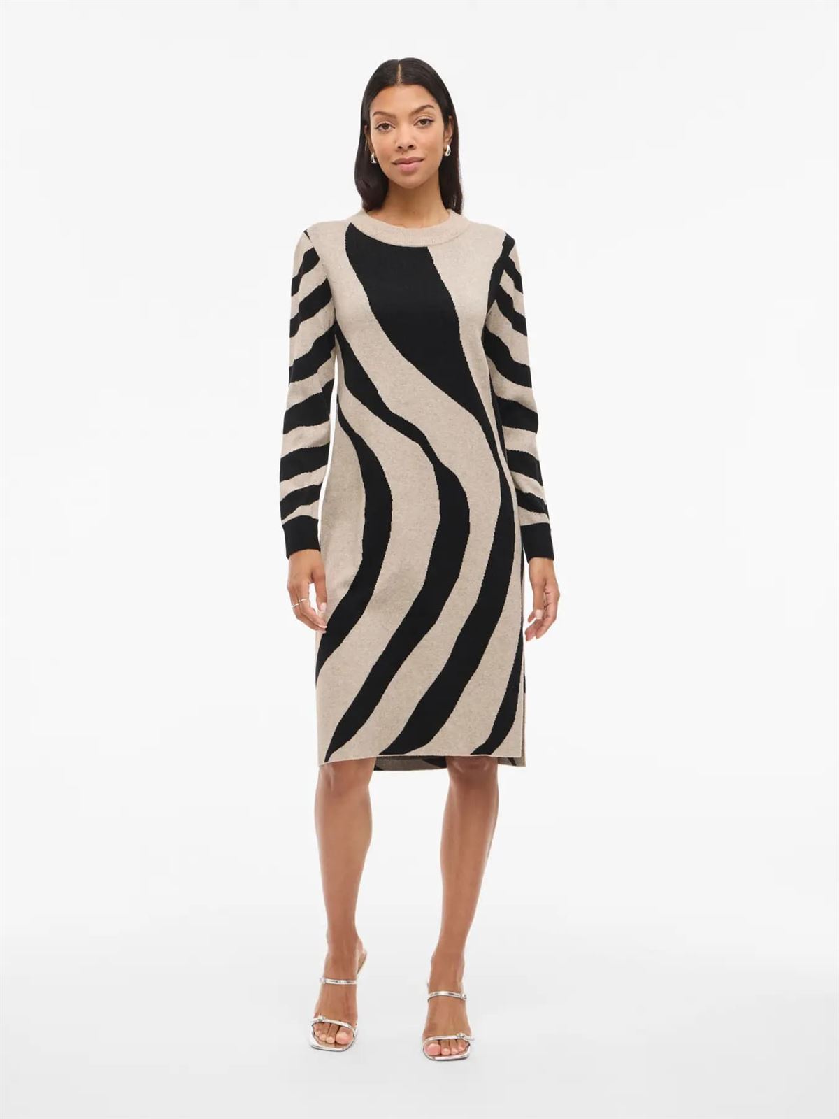 Vestido vitif beige/negro - Imagen 1