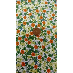 Viyela Algodón 100% pistacho-naranja - Imagen 1