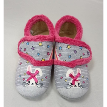 Zapatilla cerrada conejita perla/fuxia - Imagen 1