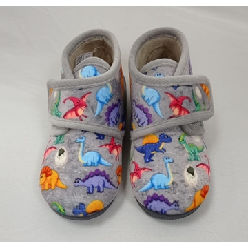 Zapatilla cerrada dinosaurios gris - Imagen 1
