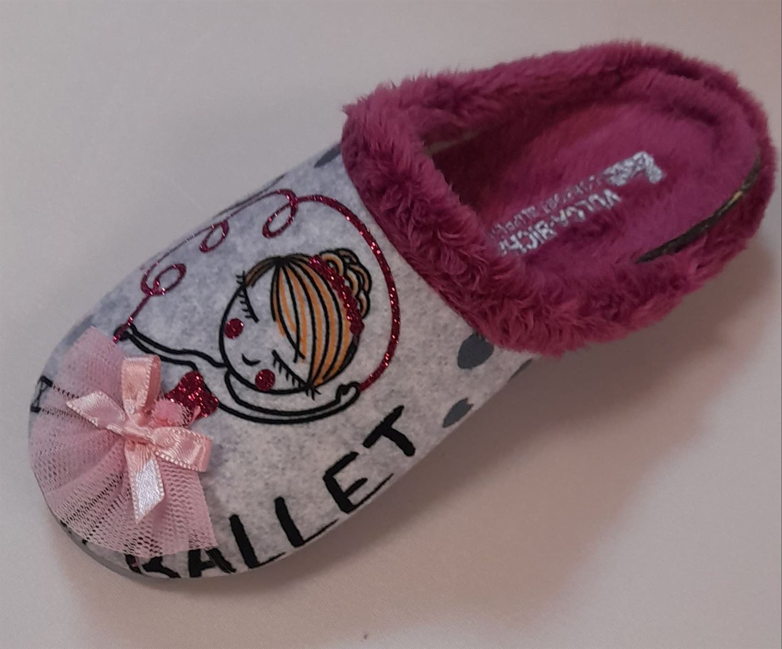 Zapatilla gris/fucsia ballet - Imagen 3