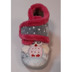 Zapatilla gris-fucsia buho - Imagen 1