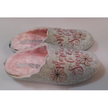 Zapatilla gris-rosa mensaje - Imagen 2