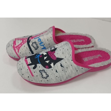 Zapatilla gris y fucsia gato - Imagen 2