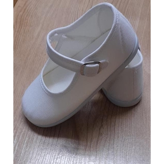 Zapatilla lona hebilla blanca. - Imagen 2