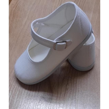 Zapatilla lona hebilla blanca. - Imagen 2