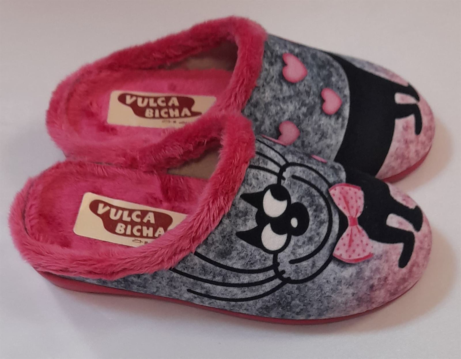 Zapatillas gris/fucsia gatito - Imagen 3